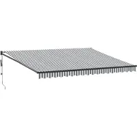 vidaXL Markise Einziehbar Anthrazit und Weiß 4,5x3 m Stoff & Aluminium