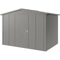 Hörmann , Metall-Gerätehaus "Juno" mit Satteldach, JSD12 - Design, 310 x 214 cm (B x T), graualuminium, 1-flüglige Tür, Anschlag links