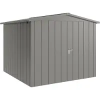 Hörmann , Metall-Gerätehaus "Juno" mit Satteldach, JSD10 - Modern, 262 x 262 cm (B x T), graualuminium, 2-flüglige Tür