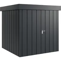 Hörmann , Metall-Gerätehaus "Juno" mit Flachdach, JFD5 - Modern, 214 x 214 cm (B x T), anthrazit, 2-flüglige Tür