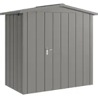 Hörmann , Metall-Gerätehaus "Juno" mit Satteldach, JSD3 - Modern, 214 x 118 cm (B x T), graualuminium, 1-flüglige Tür, Anschlag rechts