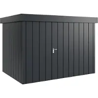 Hörmann , Metall-Gerätehaus "Juno" mit Flachdach, JFD12 - Modern, 310 x 214 cm (B x T), anthrazit, 1-flüglige Tür, Anschlag rechts