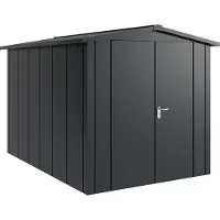 Hörmann , Metall-Gerätehaus "Juno" mit Satteldach, JSD7 - Design, 214 x 310 cm (B x T), anthrazit, 2-flüglige Tür