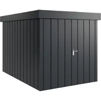 Hörmann , Metall-Gerätehaus "Juno" mit Flachdach, JFD7 - Modern, 214 x 310 cm (B x T), anthrazit, 2-flüglige Tür