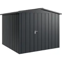 Hörmann , Metall-Gerätehaus "Juno" mit Satteldach, JSD10 - Modern, 262 x 262 cm (B x T), anthrazit, 1-flüglige Tür, Anschlag rechts