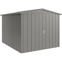 Hörmann , Metall-Gerätehaus "Juno" mit Satteldach, JSD11 - Modern, 262 x 310 cm (B x T), graualuminium, 2-flüglige Tür