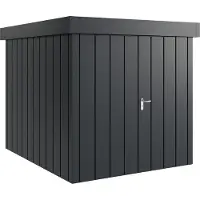 Hörmann , Metall-Gerätehaus "Juno" mit Flachdach, JFD6 - Modern Europapromotion, 214 x 262 cm (B x T), anthrazit, 2-flüglige Tür