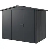 Hörmann , Metall-Gerätehaus "Juno" mit Satteldach, JSD8 - Design, 262 x 166 cm (B x T), anthrazit, 1-flüglige Tür, Anschlag links