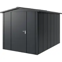 Hörmann , Metall-Gerätehaus "Juno" mit Satteldach, JSD7 - Design, 214 x 310 cm (B x T), anthrazit, 1-flüglige Tür, Anschlag links