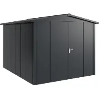 Hörmann , Metall-Gerätehaus "Juno" mit Satteldach, JSD11 - Design, 262 x 310 cm (B x T), anthrazit, 2-flüglige Tür