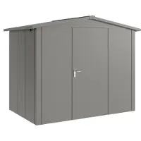 Hörmann , Metall-Gerätehaus "Juno" mit Satteldach, JSD8 - Design, 262 x 166 cm (B x T), graualuminium, 1-flüglige Tür, Anschlag rechts