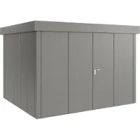 Hörmann , Metall-Gerätehaus "Juno" mit Flachdach, JFD13 - Design, 310 x 262 cm (B x T), graualuminium, 2-flüglige Tür
