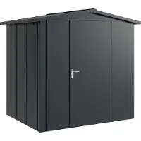 Hörmann , Metall-Gerätehaus "Juno" mit Satteldach, JSD4 - Design, 214 x 166 cm (B x T), anthrazit, 1-flüglige Tür, Anschlag rechts