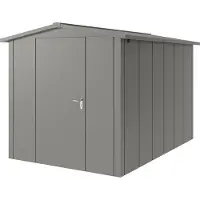 Hörmann , Metall-Gerätehaus "Juno" mit Satteldach, JSD7 - Design, 214 x 310 cm (B x T), graualuminium, 1-flüglige Tür, Anschlag links