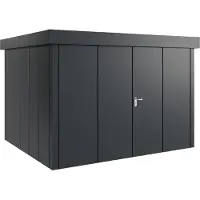 Hörmann , Metall-Gerätehaus "Juno" mit Flachdach, JFD13 - Design, 310 x 262 cm (B x T), anthrazit, 2-flüglige Tür