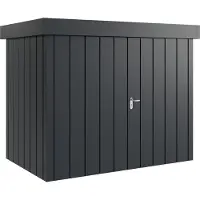 Hörmann , Metall-Gerätehaus "Juno" mit Flachdach, JFD8 - Modern, 262 x 166 cm (B x T), anthrazit, 2-flüglige Tür