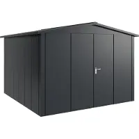 Hörmann , Metall-Gerätehaus "Juno" mit Satteldach, JSD14 - Design, 310 x 310 cm (B x T), anthrazit, 2-flüglige Tür