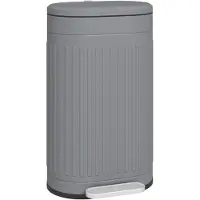 HOMCOM Mülleimer 30L Treteimer Abfalleimer mit Deckel Fußpedal Inneneimer Grau