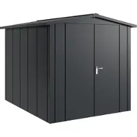 Hörmann , Metall-Gerätehaus "Juno" mit Satteldach, JSD6 - Design, 214 x 262 cm (B x T), anthrazit, 2-flüglige Tür