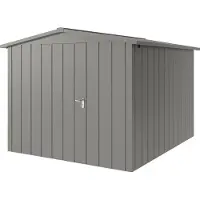 Hörmann , Metall-Gerätehaus "Juno" mit Satteldach, JSD11 - Modern, 262 x 310 cm (B x T), graualuminium, 1-flüglige Tür, Anschlag links