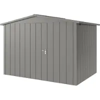 Hörmann , Metall-Gerätehaus "Juno" mit Satteldach, JSD12 - Modern, 310 x 214 cm (B x T), graualuminium, 1-flüglige Tür, Anschlag links