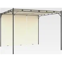 Markenlos Gartenpavillon mit Seitenvorhang 3x3x2,25 m Creme