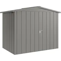 Hörmann , Metall-Gerätehaus "Juno" mit Satteldach, JSD8 - Modern, 262 x 166 cm (B x T), graualuminium, 2-flüglige Tür