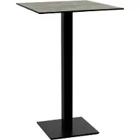 BIG Möbel Gastro Stehtisch HPL Compact Premium | 80x80 cm Zement Grau | Gusseisengestell