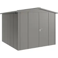 Hörmann , Metall-Gerätehaus "Juno" mit Satteldach, JSD10 - Design, 262 x 262 cm (B x T), graualuminium, 2-flüglige Tür
