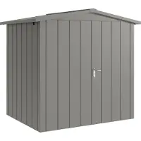 Hörmann , Metall-Gerätehaus "Juno" mit Satteldach, JSD4 - Modern, 214 x 166 cm (B x T), graualuminium, 2-flüglige Tür