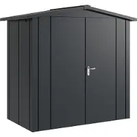 Hörmann , Metall-Gerätehaus "Juno" mit Satteldach, JSD3 - Design, 214 x 118 cm (B x T), anthrazit, 2-flüglige Tür