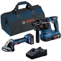 Bosch Prof Combo Kit GWS 18V-7 + GBH 18V-22 inkl. 2 x 4.0Ah, Ladegerät, Tasche