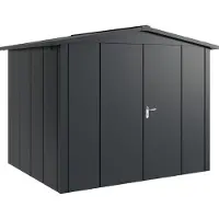 Hörmann , Metall-Gerätehaus "Juno" mit Satteldach, JSD9 - Design, 262 x 214 cm (B x T), anthrazit, 2-flüglige Tür