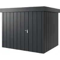 Hörmann , Metall-Gerätehaus "Juno" mit Flachdach, JFD9 - Modern, 262 x 214 cm (B x T), anthrazit, 1-flüglige Tür, Anschlag links