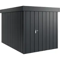 Hörmann , Metall-Gerätehaus "Juno" mit Flachdach, JFD7 - Modern, 214 x 310 cm (B x T), anthrazit, 1-flüglige Tür, Anschlag rechts
