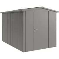 Hörmann , Metall-Gerätehaus "Juno" mit Satteldach, JSD7 - Design, 214 x 310 cm (B x T), graualuminium, 1-flüglige Tür, Anschlag rechts