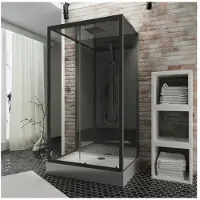 Schulte Komplettdusche Bali ExpressPlus 85 x 115 x 215 cm schwarz