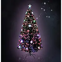 TRMLBE Künstliche Weihnachtsbäume 240CM Glasfaser Weihnachtsbaum mit Schneeflocken LED Beleuchtung für Weihnachtsdekoration Zuhause und im Büro (40 LEDs Schneeflocken)