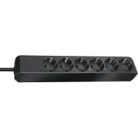 Brennenstuhl Eco-Line Steckdosenleiste 6-fach schwarz 1,5m H05VV-F 3G1,5, 1159400015