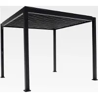 Markenlos Mirador Basic Pavillon 3 x 3 m wasserdicht - Pergola mit Lamellendach - Aluminium/Stahl Terrassenüberdachung - Schwarz - 88MM