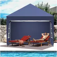 Markenlos Gartenpavillon 3 x 3 m, Partyzelt mit 4 Seitenteilen, wasserdicht, UV 50+ Schutz, faltbar, höhenverstellbar, Pop-Up Pavillon für Feierlichkeiten, Hochzeit, Strand, Anthrazit