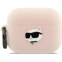 Karl Lagerfeld Schutzhülle für AirPods Pro 3, Silicone Chaupette Head 3D, Rosa