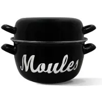 Menastyl Schwarze Glänzende Emaille Stahlpfanne