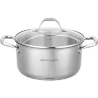 Arthur Martin 28 cm langer Kochtopf mit Edelstahldeckel – geeignet für alle Herdarten, inklusive Induktion.