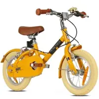 Prometheus BIKES Kinderfahrrad 12 Zoll ab 3 Jahre Retro Look mit Felgenbremse & Ständer Gelb
