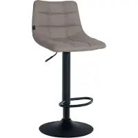 DELUKE Barhocker DUBAI - Grau, Stoff, Schwarz | Barhocker mit Lehne Barstuhl Tresenhocker Tresenstuhl Kneipenhocker Kneipenstuhl