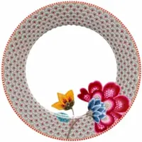 Pip studio Teller Home Plate Blooming Tales Khaki 23 cm (6er Set)