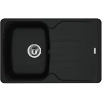 Franke Spüle ANTEA AZG 611-78 in BLACK MATT mit Excenterbedienung Drehknopf Chrom / Ausschnittmaß 760 x 480 mm R27 / Granitspüle