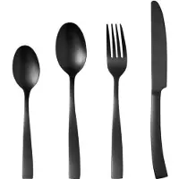 Arthur Martin Besteckset – – AM5136 – 24-teilig – Edelstahl – Schwarze Ausführung