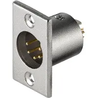 Goobay Mikrofon-Einbaustecker, 5Pin (schwarz, 1 Stück)